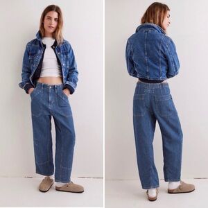 Free People Blue Denim Pants